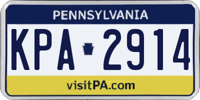 PA license plate KPA2914