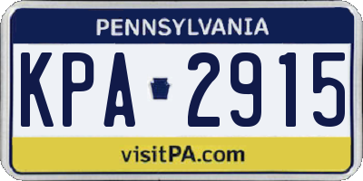PA license plate KPA2915