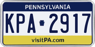 PA license plate KPA2917