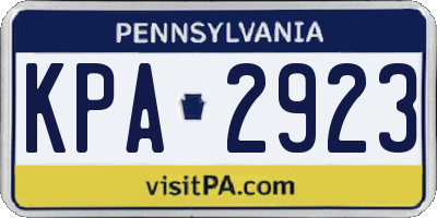 PA license plate KPA2923