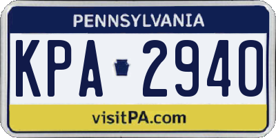 PA license plate KPA2940
