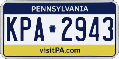 PA license plate KPA2943