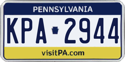 PA license plate KPA2944