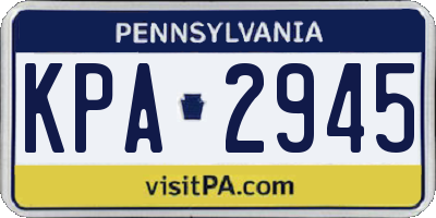 PA license plate KPA2945