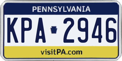 PA license plate KPA2946