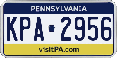 PA license plate KPA2956