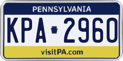 PA license plate KPA2960