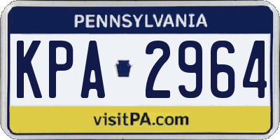 PA license plate KPA2964