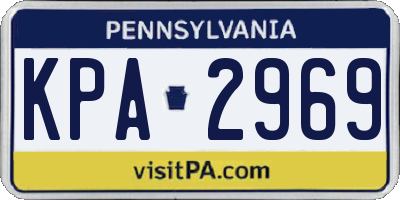 PA license plate KPA2969