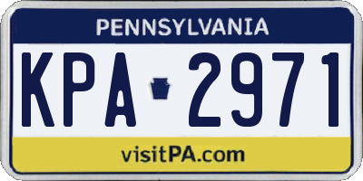PA license plate KPA2971