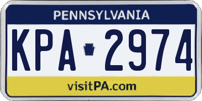 PA license plate KPA2974
