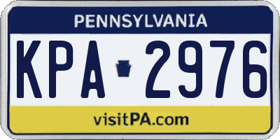 PA license plate KPA2976