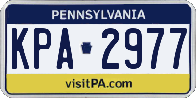 PA license plate KPA2977