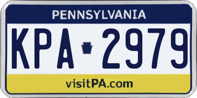 PA license plate KPA2979