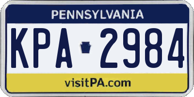 PA license plate KPA2984