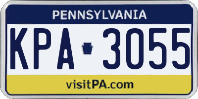 PA license plate KPA3055