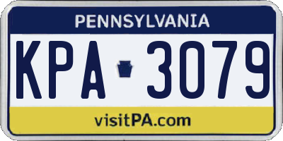 PA license plate KPA3079