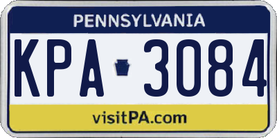 PA license plate KPA3084