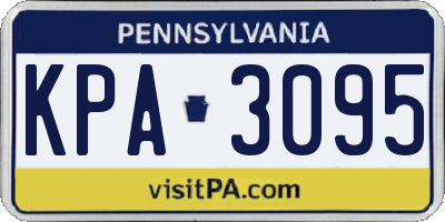 PA license plate KPA3095