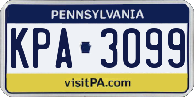 PA license plate KPA3099
