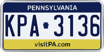 PA license plate KPA3136