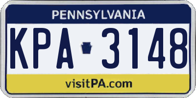 PA license plate KPA3148