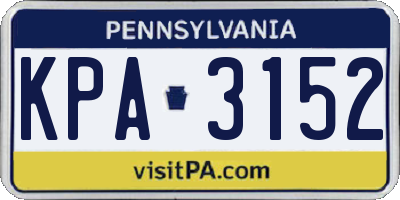 PA license plate KPA3152