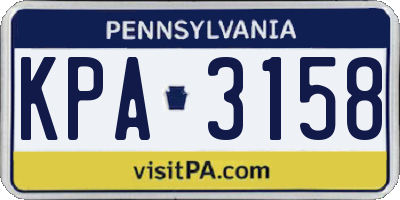 PA license plate KPA3158