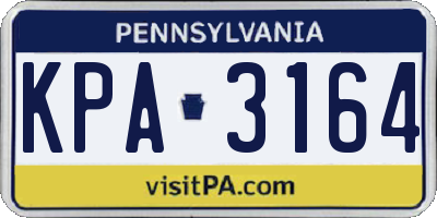 PA license plate KPA3164