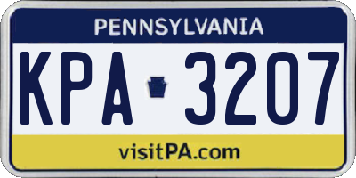 PA license plate KPA3207