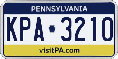 PA license plate KPA3210