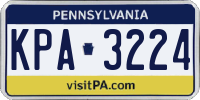 PA license plate KPA3224