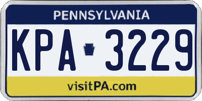 PA license plate KPA3229