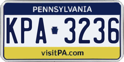PA license plate KPA3236
