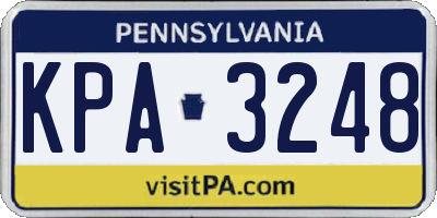 PA license plate KPA3248