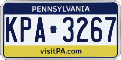 PA license plate KPA3267