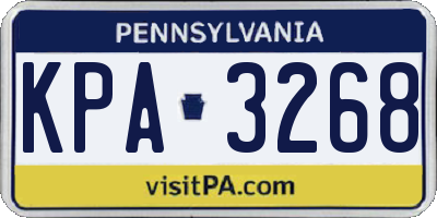 PA license plate KPA3268