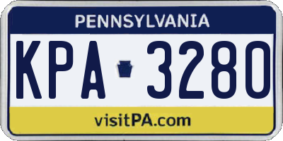 PA license plate KPA3280