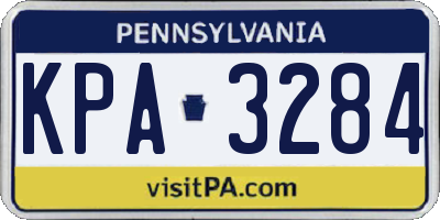 PA license plate KPA3284