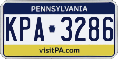 PA license plate KPA3286