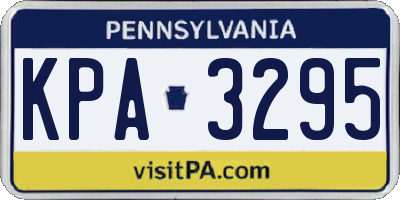 PA license plate KPA3295