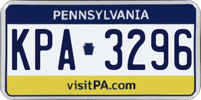 PA license plate KPA3296