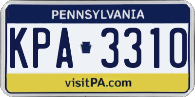 PA license plate KPA3310