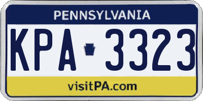 PA license plate KPA3323