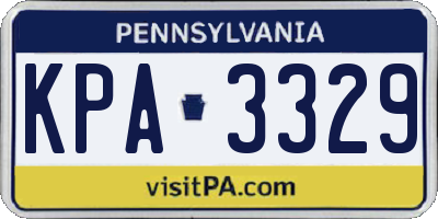 PA license plate KPA3329
