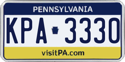 PA license plate KPA3330