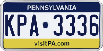 PA license plate KPA3336