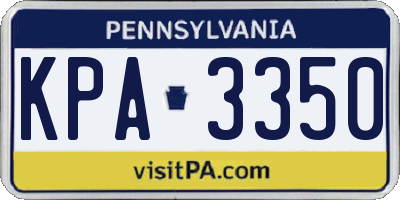 PA license plate KPA3350