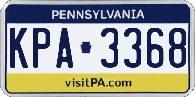 PA license plate KPA3368