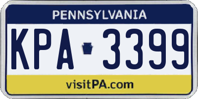 PA license plate KPA3399